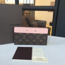 Replica Louis Vuitton Brown Monogram Pale Pink Pallas Wallet