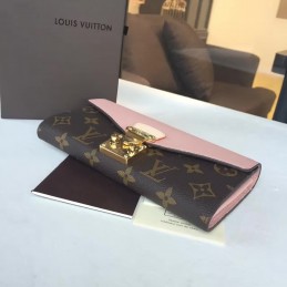Replica Louis Vuitton Brown Monogram Pale Pink Pallas Wallet