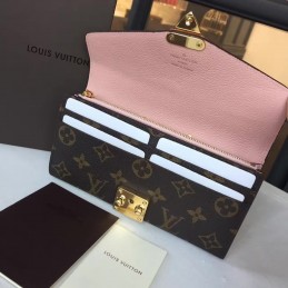 Replica Louis Vuitton Brown Monogram Pale Pink Pallas Wallet