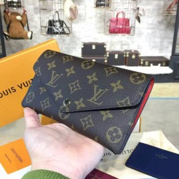 Replica Louis Vuitton Brown Monogram Red Interior Josephine Wallet