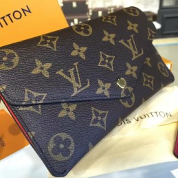 Replica Louis Vuitton Brown Monogram Red Interior Josephine Wallet