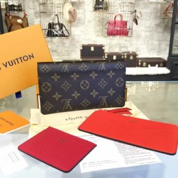 Replica Louis Vuitton Brown Monogram Red Interior Josephine Wallet