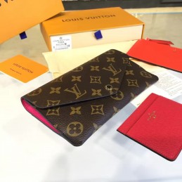 Replica Louis Vuitton Brown Monogram Red Interior Josephine Wallet