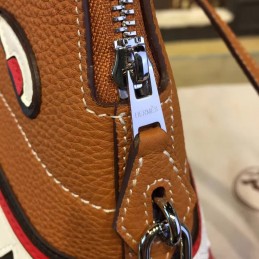 Replica Hermes Brown Bolide 45 Shark Charm Twilly Handle Bag