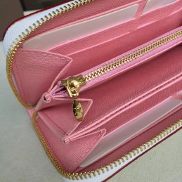 Replica Louis Vuitton White Multicolor Monogram Pale Pink Interior Zippy Wallet