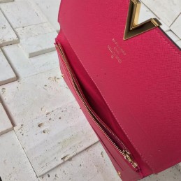 Replica Louis Vuitton Dark Brown Monogram Fuchsia Panel Kimono Wallet