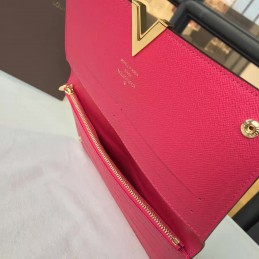 Replica Louis Vuitton Dark Brown Monogram Fuchsia Panel Kimono Wallet