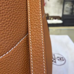 Replica Hermes Brown Bolide 45 Shark Charm Twilly Handle Bag