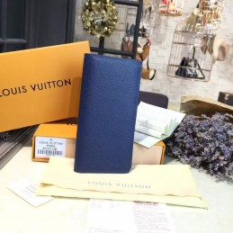 Replica Louis Vuitton Blue Epi Leather Brazza Wallet