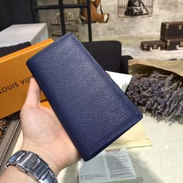 Replica Louis Vuitton Blue Epi Leather Brazza Wallet