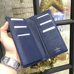 Replica Louis Vuitton Blue Epi Leather Brazza Wallet