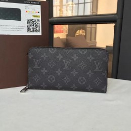 Replica Louis Vuitton Dark Gray Monogram Eclipse Zippy Organizer Wallet