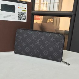 Replica Louis Vuitton Dark Gray Monogram Eclipse Zippy Organizer Wallet