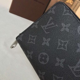 Replica Louis Vuitton Dark Gray Monogram Eclipse Zippy Organizer Wallet