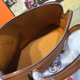 Replica Hermes Brown Bolide 45 Shark Charm Twilly Handle Bag