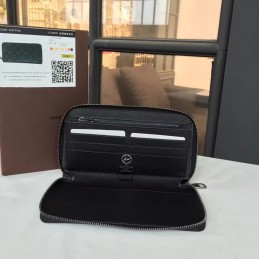 Replica Louis Vuitton Dark Gray Monogram Eclipse Zippy Organizer Wallet