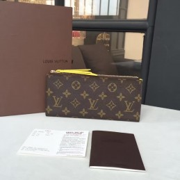 Replica Louis Vuitton Brown Monogram Yellow Pull Adele Wallet