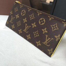 Replica Louis Vuitton Brown Monogram Yellow Pull Adele Wallet