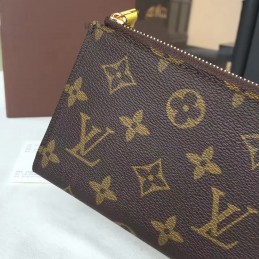 Replica Louis Vuitton Brown Monogram Yellow Pull Adele Wallet