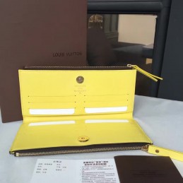 Replica Louis Vuitton Brown Monogram Yellow Pull Adele Wallet