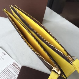 Replica Louis Vuitton Brown Monogram Yellow Pull Adele Wallet