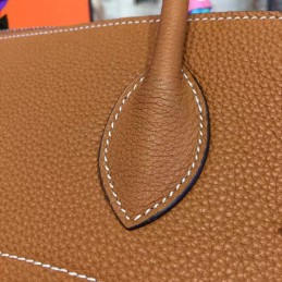 Replica Hermes Brown Bolide 45 Shark Charm Twilly Handle Bag