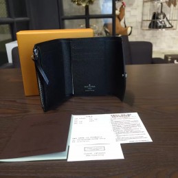 Replica Louis Vuitton Black Navy Victorine Wallet