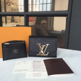 Replica Louis Vuitton Black Vivienne Compact Wallet