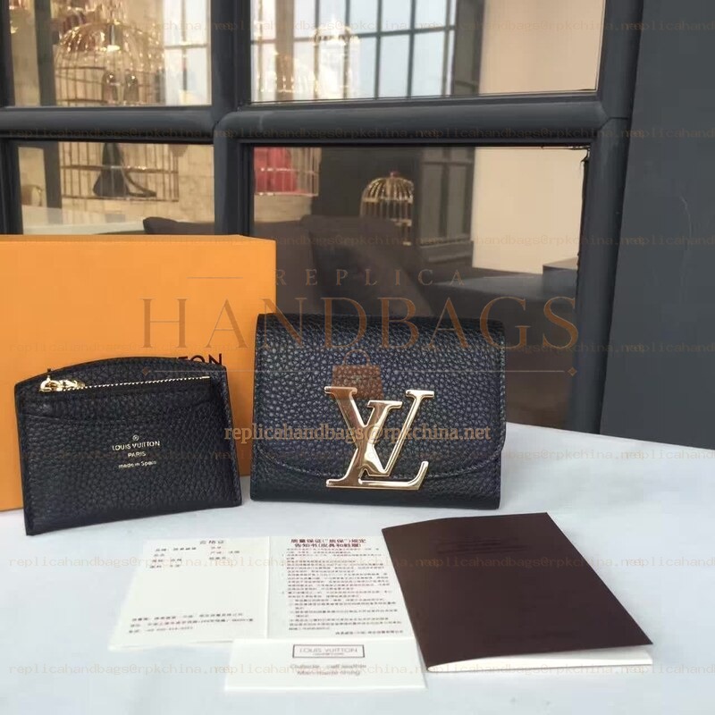 Replica Louis Vuitton Black Vivienne Compact Wallet