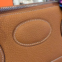 Replica Hermes Brown Bolide 45 Shark Charm Twilly Handle Bag