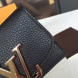 Replica Louis Vuitton Black Vivienne Compact Wallet