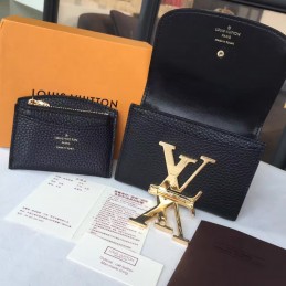Replica Louis Vuitton Black Vivienne Compact Wallet