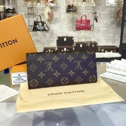 Replica Louis Vuitton Brown Monogram Brown Interior Emilie Wallet