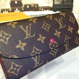 Replica Louis Vuitton Brown Monogram Brown Interior Emilie Wallet