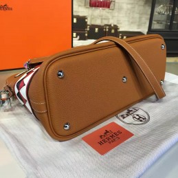 Replica Hermes Brown Bolide 45 Shark Charm Twilly Handle Bag