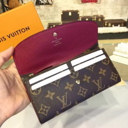 Replica Louis Vuitton Brown Monogram Brown Interior Emilie Wallet
