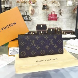 Replica Louis Vuitton Brown Monogram Burgundy Interior Emilie Wallet