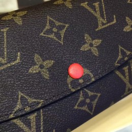 Replica Louis Vuitton Brown Monogram Burgundy Interior Emilie Wallet