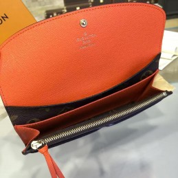 Replica Louis Vuitton Brown Monogram Burgundy Interior Emilie Wallet