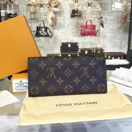 Replica Louis Vuitton Brown Monogram Red Interior Emilie Wallet