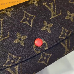 Replica Louis Vuitton Brown Monogram Red Interior Emilie Wallet