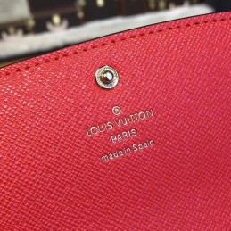 Replica Louis Vuitton Brown Monogram Red Interior Emilie Wallet