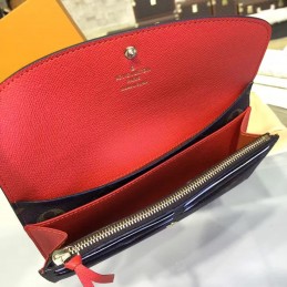 Replica Louis Vuitton Brown Monogram Red Interior Emilie Wallet