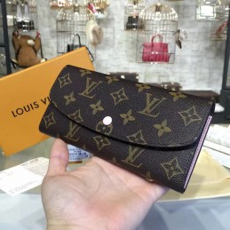 Replica Louis Vuitton Brown Monogram Black Interior Emilie Wallet