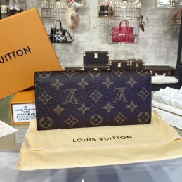 Replica Louis Vuitton Brown Monogram Black Interior Emilie Wallet