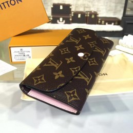 Replica Louis Vuitton Brown Monogram Black Interior Emilie Wallet
