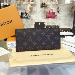 Replica Louis Vuitton Brown Monogram Pink Interior Emilie Wallet