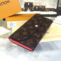 Replica Louis Vuitton Brown Monogram Pink Interior Emilie Wallet