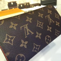 Replica Louis Vuitton Brown Monogram Pink Interior Emilie Wallet