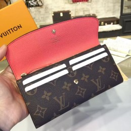 Replica Louis Vuitton Brown Monogram Pink Interior Emilie Wallet